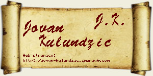 Jovan Kulundžić vizit kartica